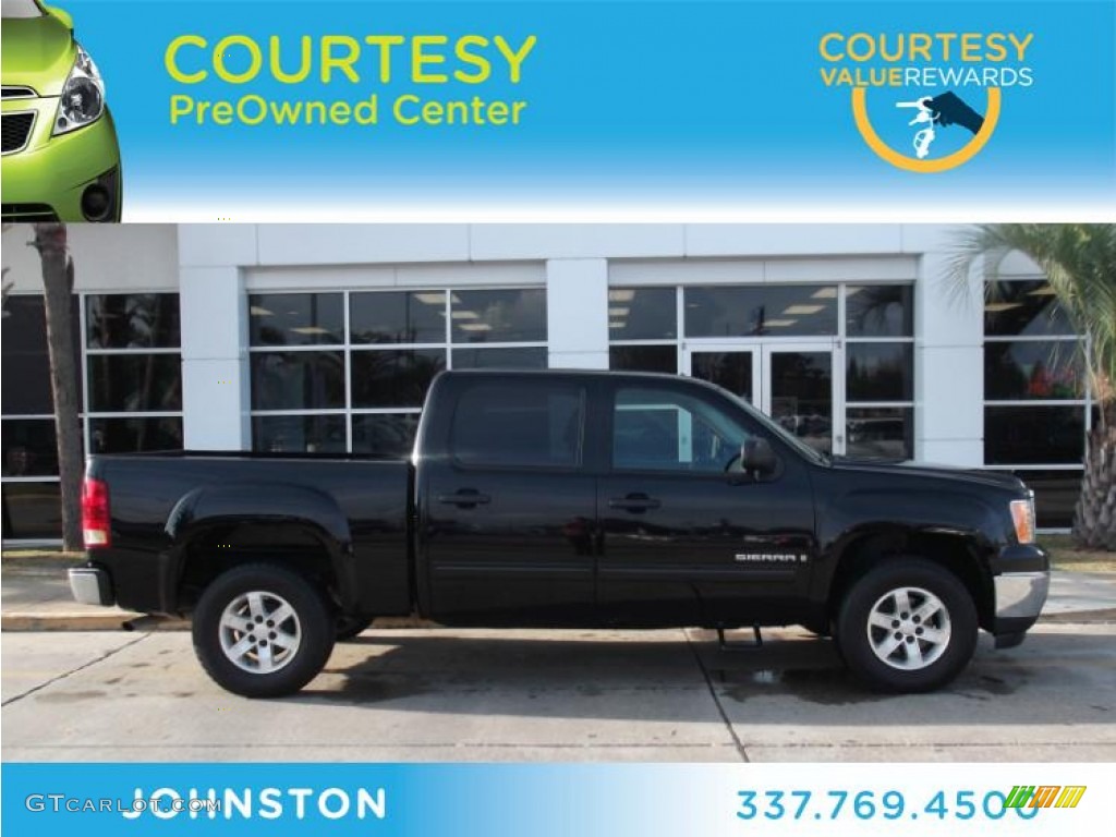 2008 Sierra 1500 SLE Crew Cab - Onyx Black / Ebony photo #1