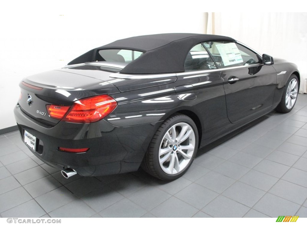 2013 6 Series 640i Convertible - Black Sapphire Metallic / Black photo #9