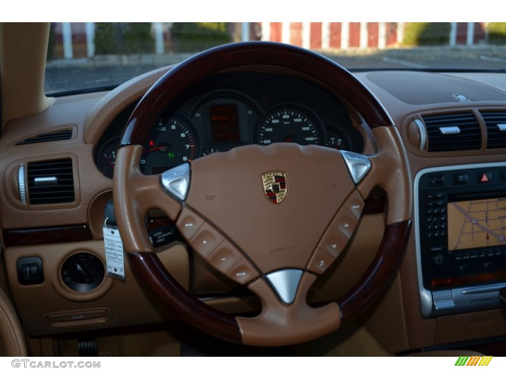 2005 Porsche Cayenne Standard Cayenne Model Havanna/Sand Beige Steering Wheel Photo #73940813