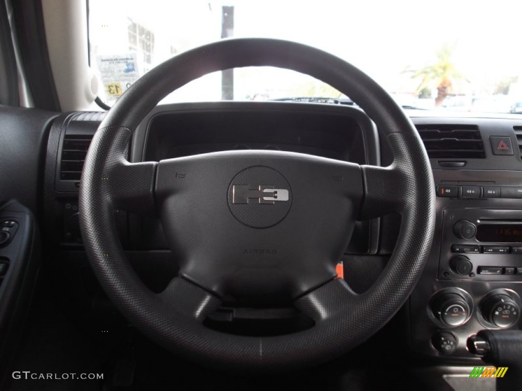 2010 Hummer H3 Standard H3 Model Ebony Steering Wheel Photo #73941994