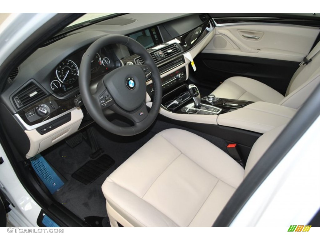 Oyster/Black Interior 2013 BMW 5 Series 535i Sedan Photo #73942499