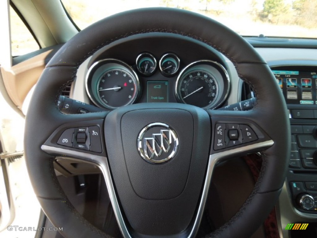 2013 Buick Verano FWD Cashmere Steering Wheel Photo #73944845