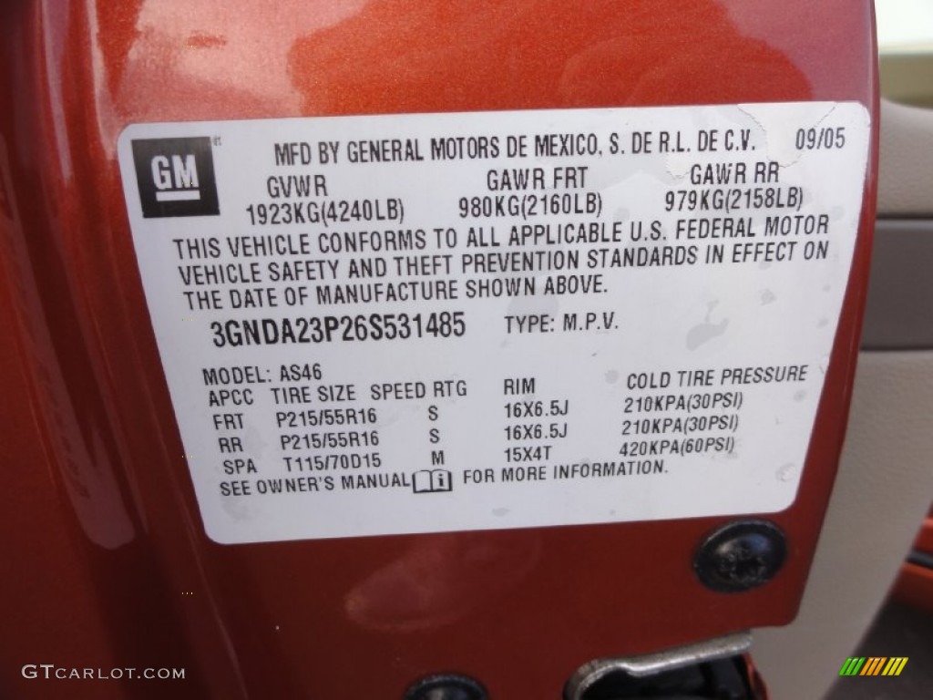 2006 HHR LT - Sunburst Orange II Metallic / Cashmere Beige photo #24