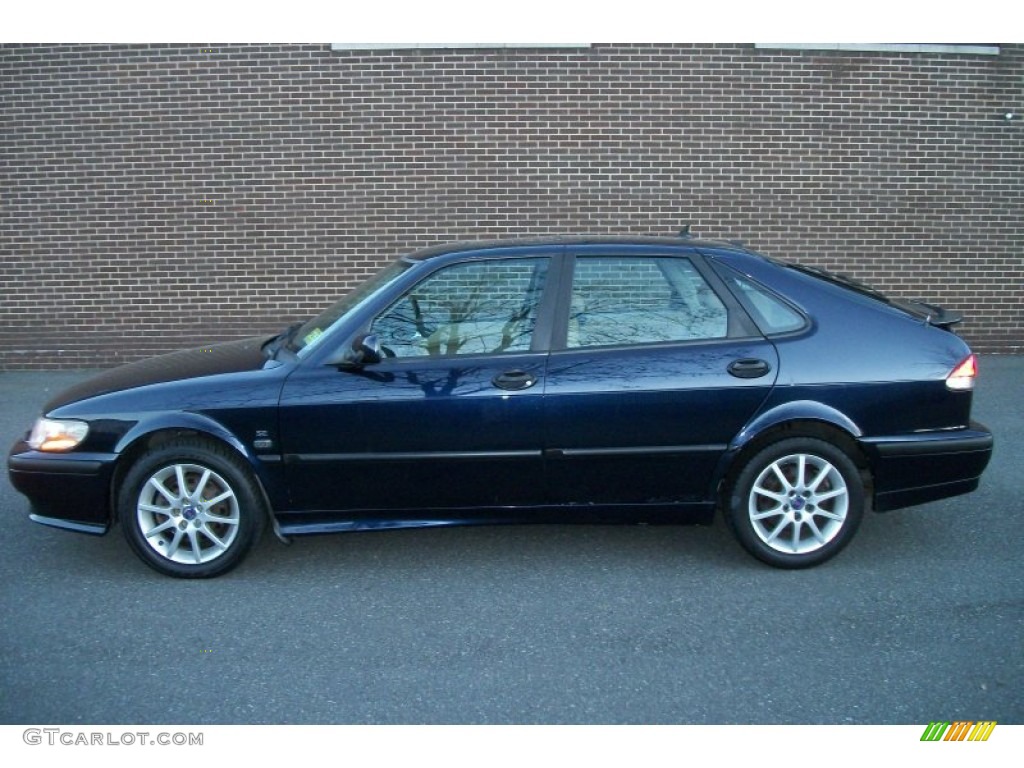 2002 9-3 SE Sedan - Midnight Blue Metallic / Sand Beige photo #2