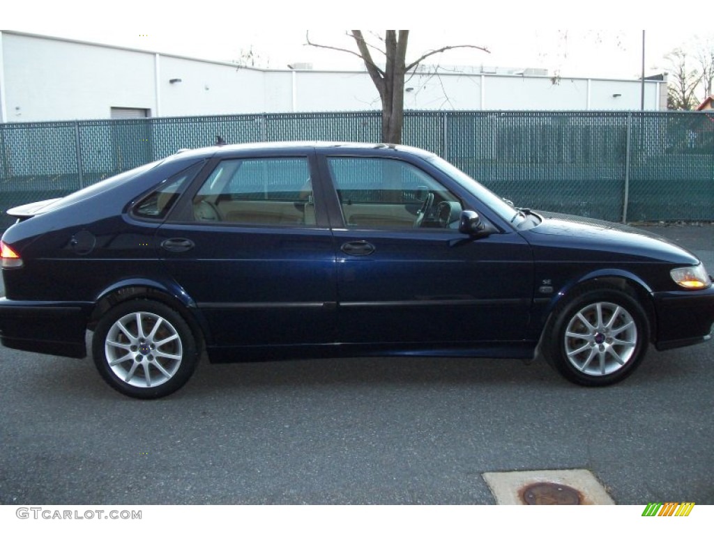 2002 9-3 SE Sedan - Midnight Blue Metallic / Sand Beige photo #6