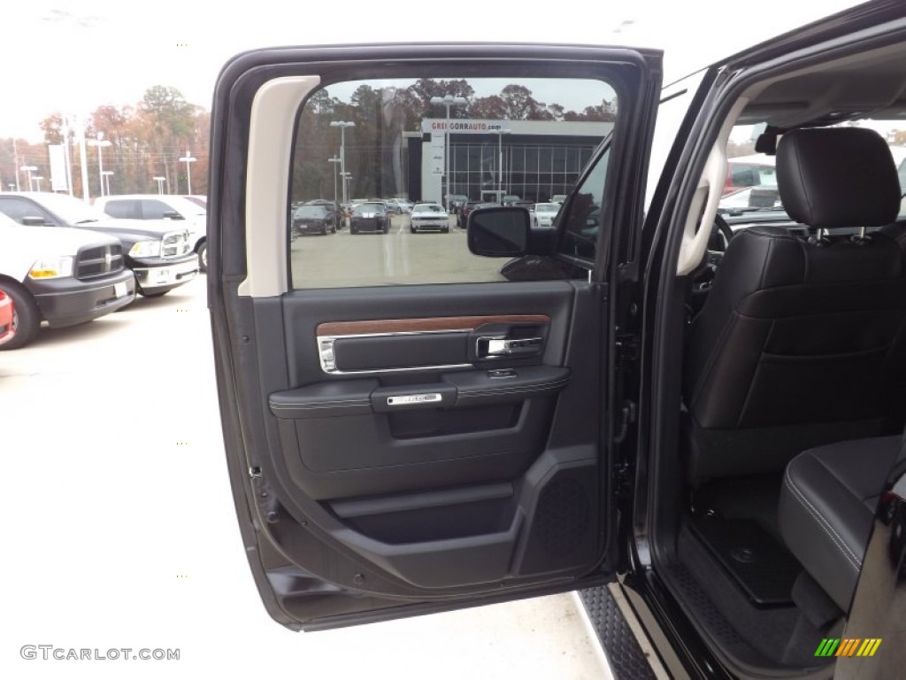 2013 Ram 1500 Laramie Crew Cab 4x4 Black Door Panel Photo #73948043