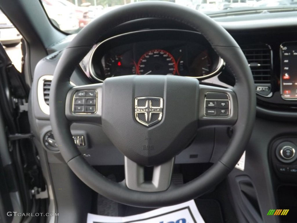 2013 Dodge Dart Limited Black Steering Wheel Photo #73949231