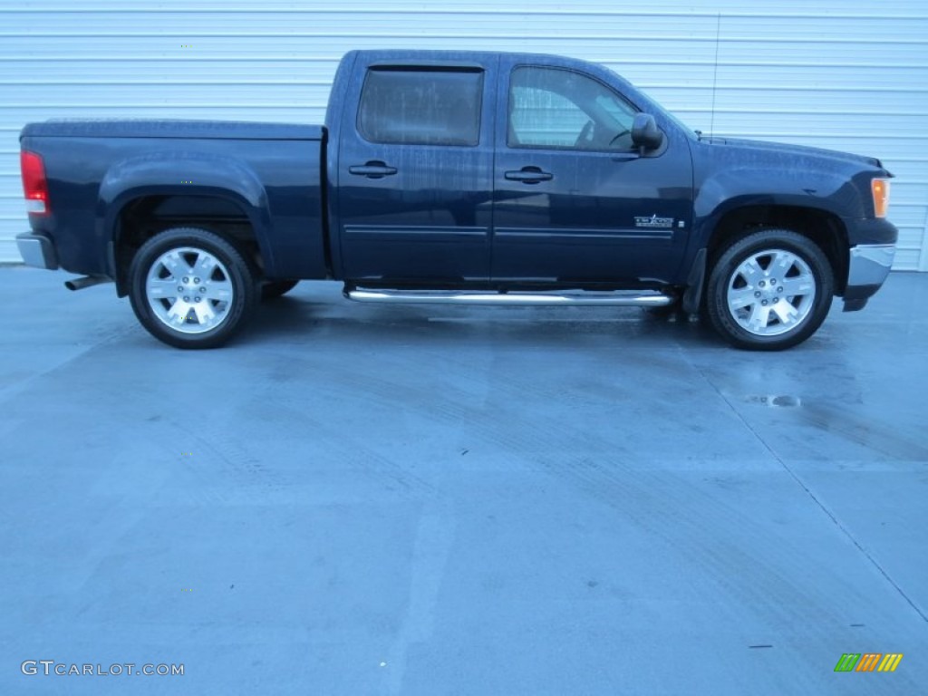 2008 Sierra 1500 SLE Crew Cab - Midnight Blue Metallic / Ebony photo #2