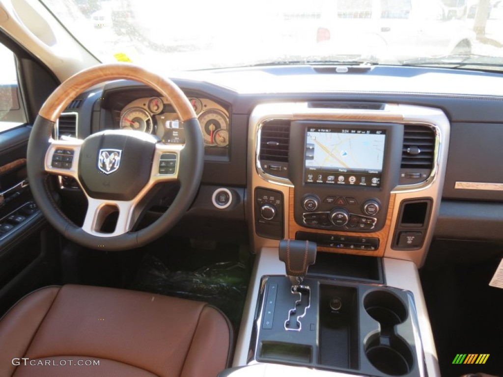 2013 Ram 1500 Laramie Longhorn Crew Cab 4x4 Longhorn Black/Cattle Tan Dashboard Photo #73951394