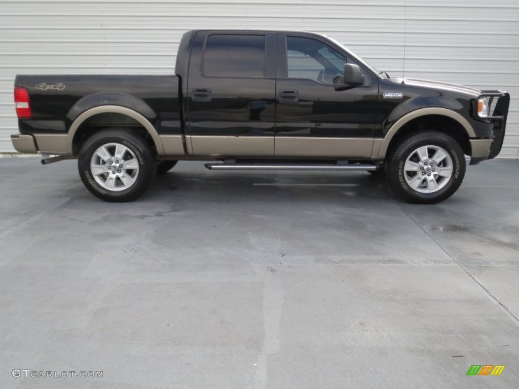 2005 F150 Lariat SuperCrew 4x4 - Black / Black photo #2