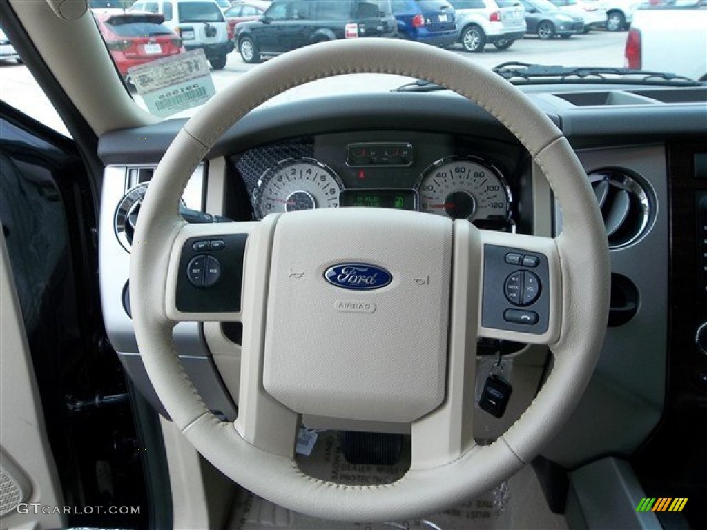 2013 Ford Expedition EL XLT Camel Steering Wheel Photo #73952973