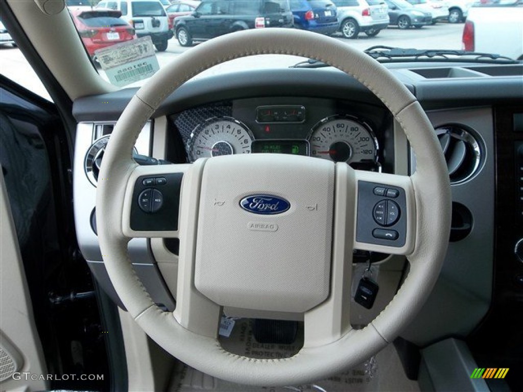2013 Ford Expedition EL XLT Camel Steering Wheel Photo #73952973