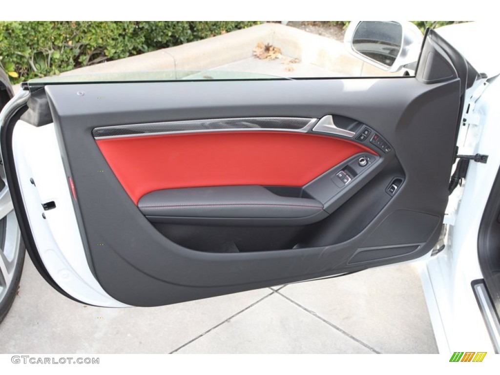 2013 S5 3.0 TFSI quattro Coupe - Glacier White Metallic / Black/Magma Red photo #8