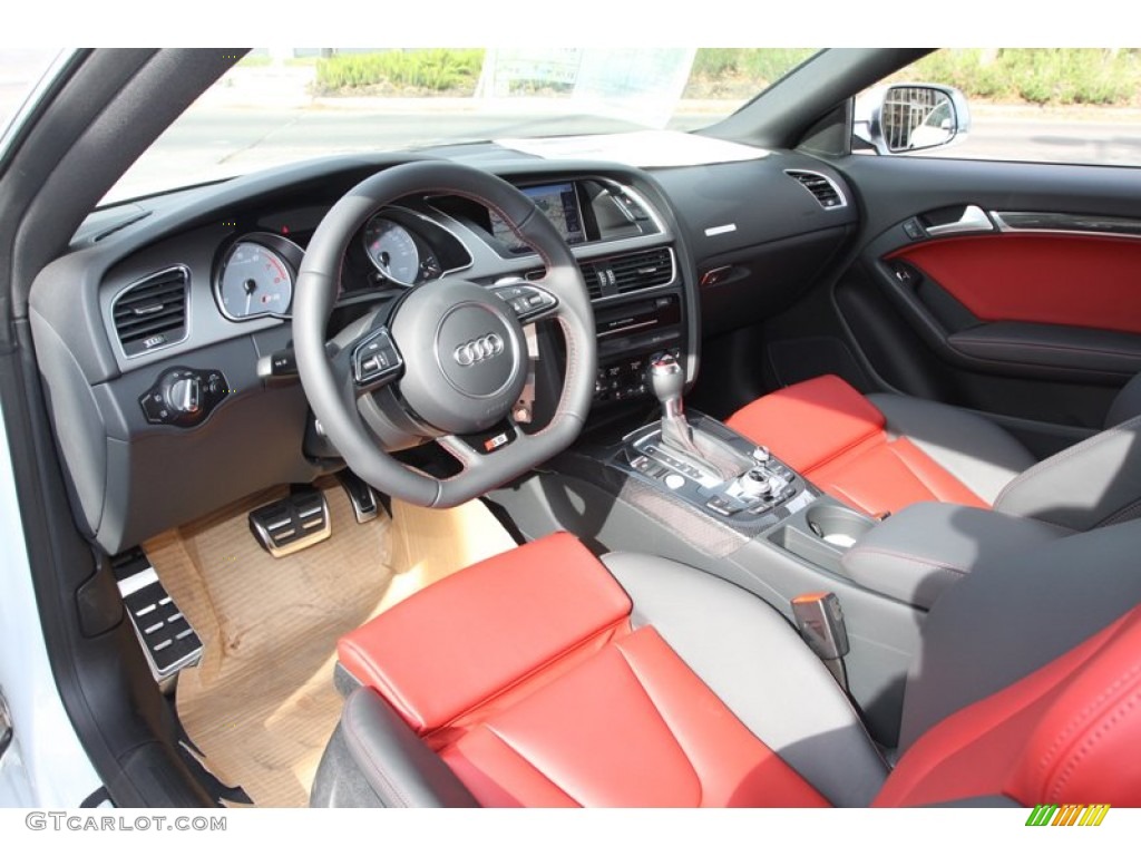 2013 S5 3.0 TFSI quattro Coupe - Glacier White Metallic / Black/Magma Red photo #9