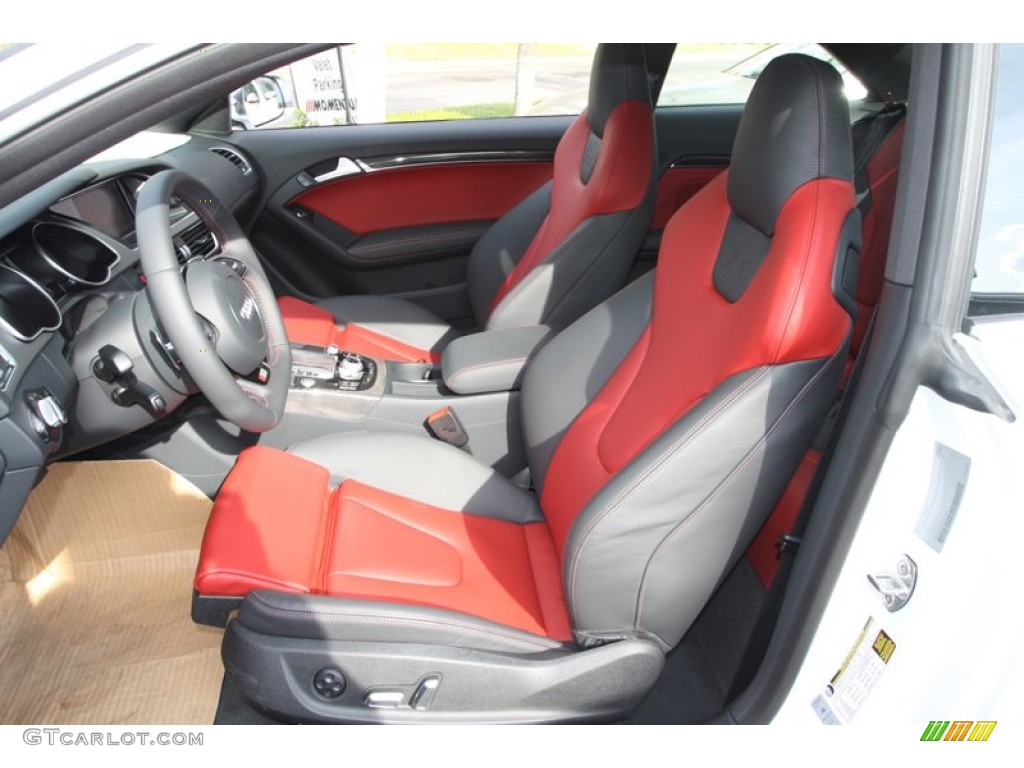 2013 S5 3.0 TFSI quattro Coupe - Glacier White Metallic / Black/Magma Red photo #10