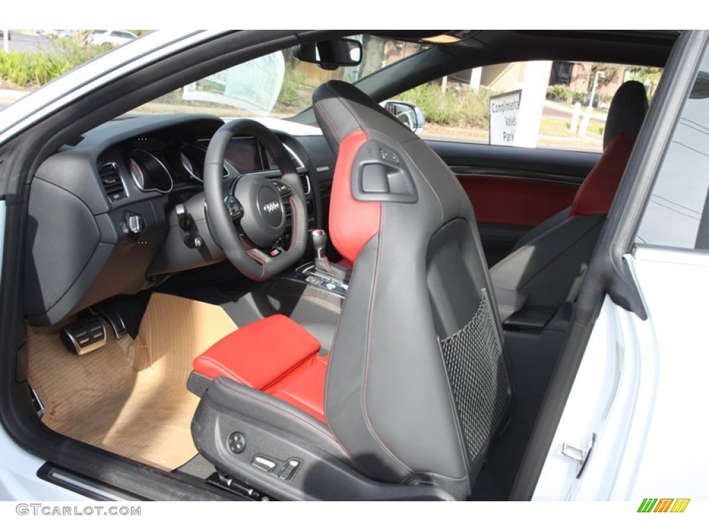 2013 S5 3.0 TFSI quattro Coupe - Glacier White Metallic / Black/Magma Red photo #12
