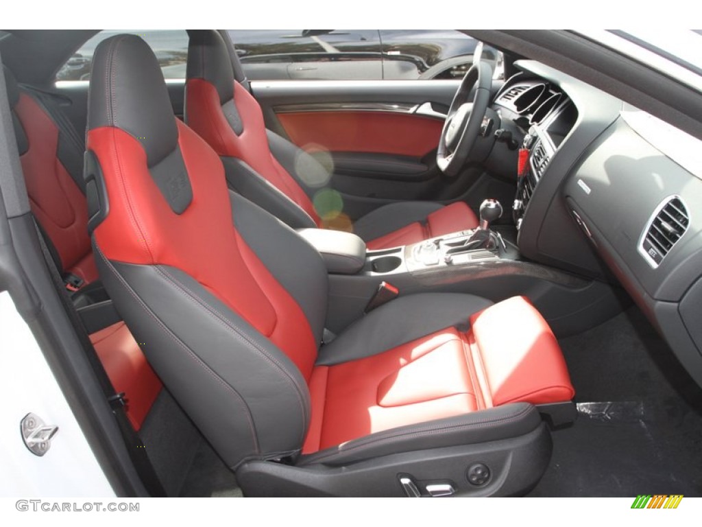 2013 S5 3.0 TFSI quattro Coupe - Glacier White Metallic / Black/Magma Red photo #21