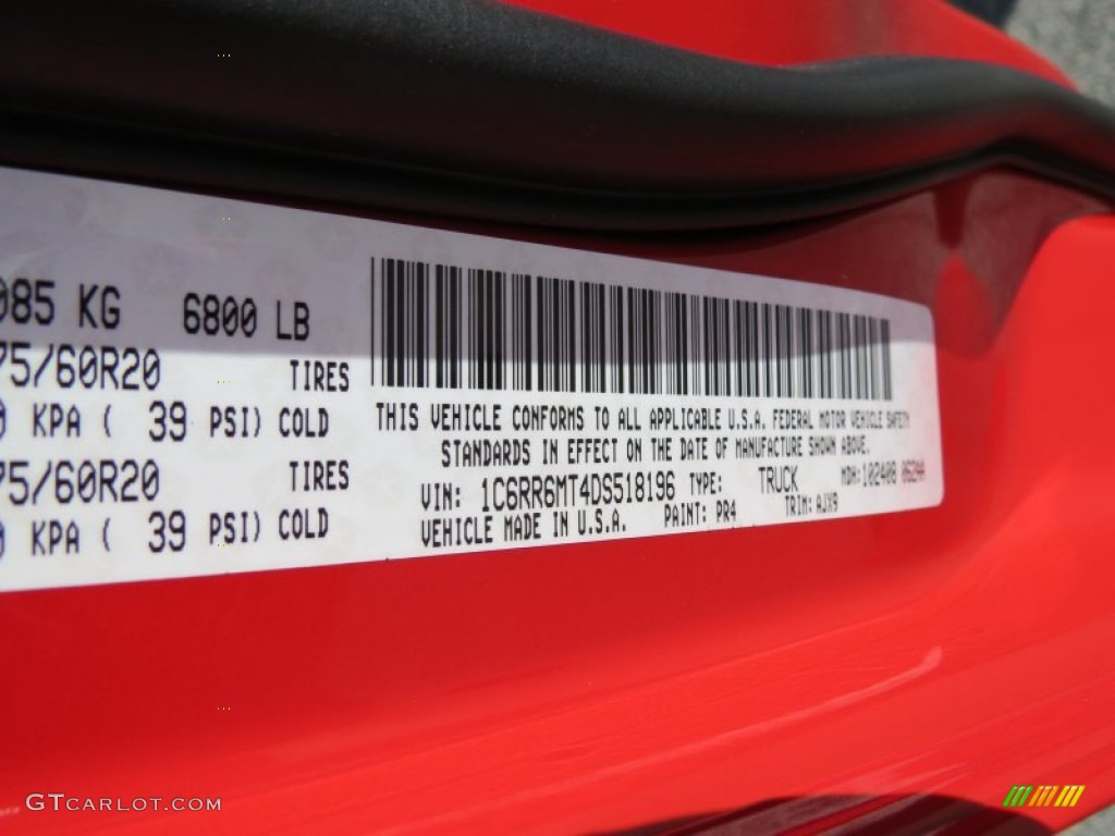 PR4 2013 Ram 1500 Sport Crew Cab Parts