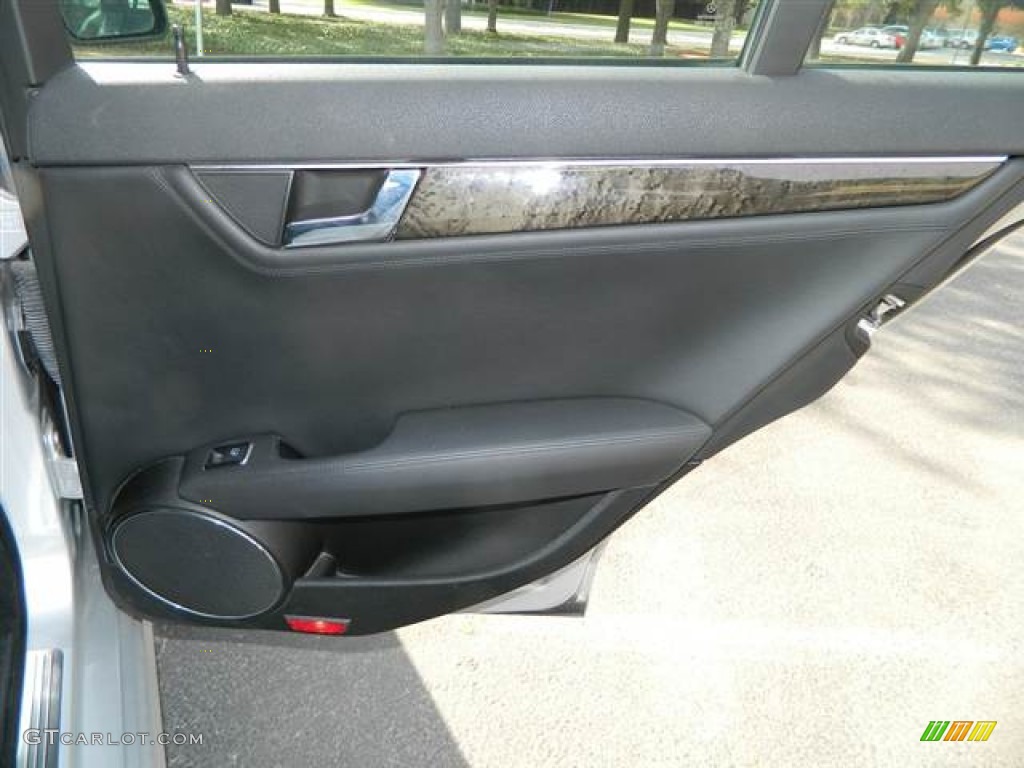 2009 Mercedes-Benz C 63 AMG Black AMG Premium Leather Door Panel Photo #73957355