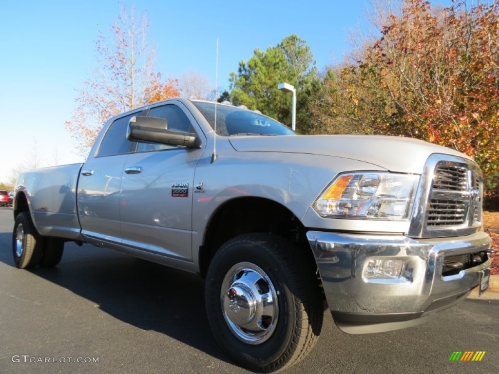 Bright Silver Metallic 2012 Dodge Ram 3500 HD Big Horn Crew Cab 4x4 Dually Exterior Photo #73958669