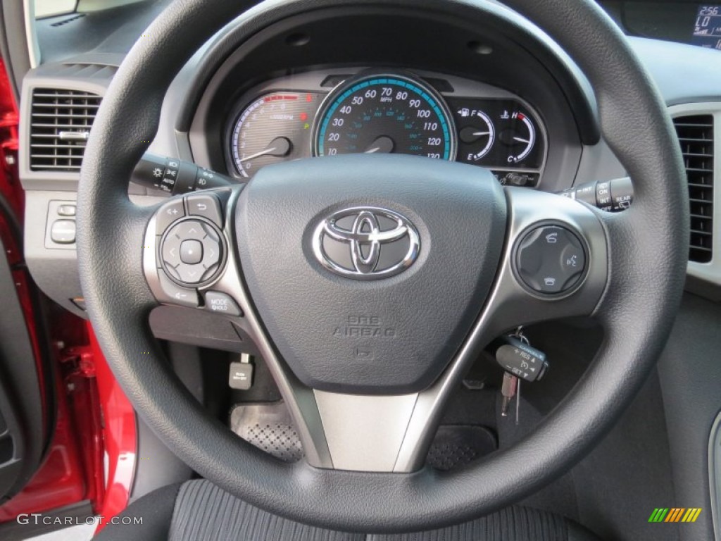 2013 Toyota Venza LE Black Steering Wheel Photo #73959929