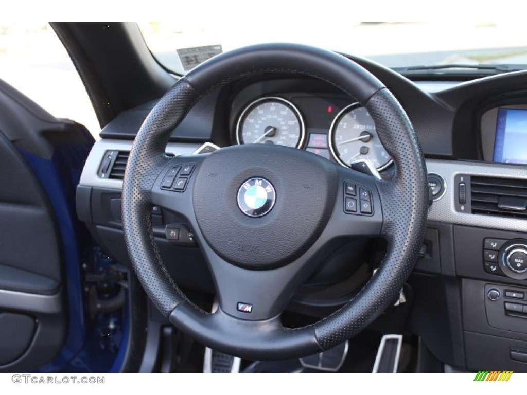 2011 BMW 3 Series 335is Convertible Black Steering Wheel Photo #73960136