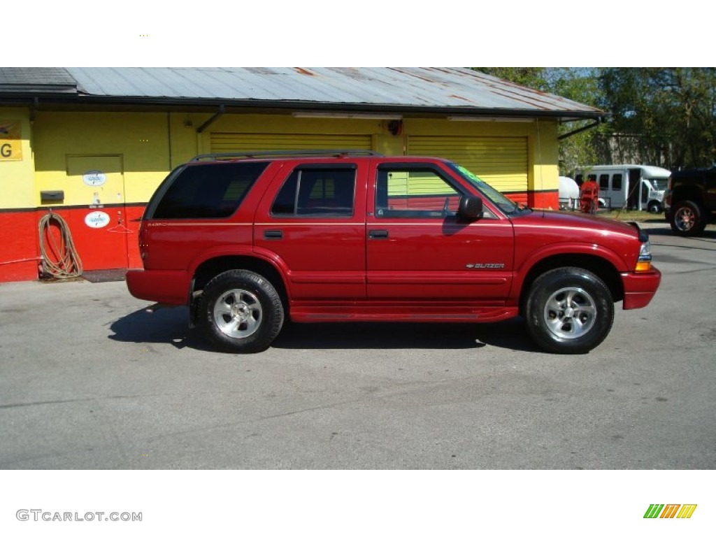 2002 Blazer LS - Dark Cherry Red Metallic / Beige photo #2