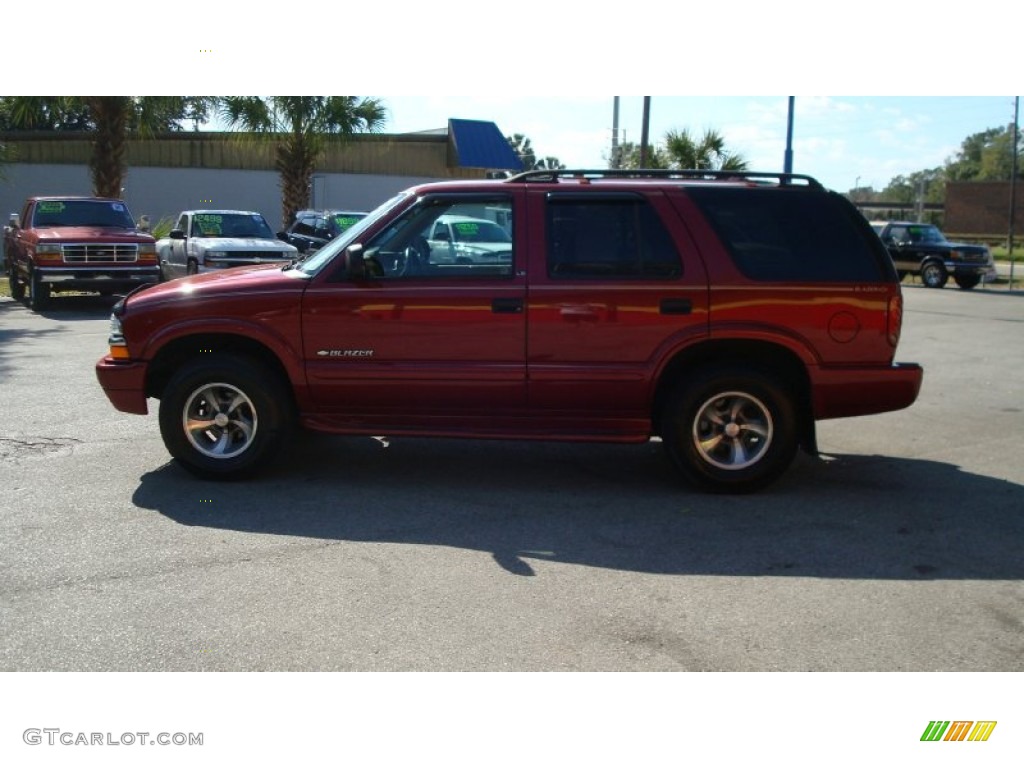 2002 Blazer LS - Dark Cherry Red Metallic / Beige photo #6