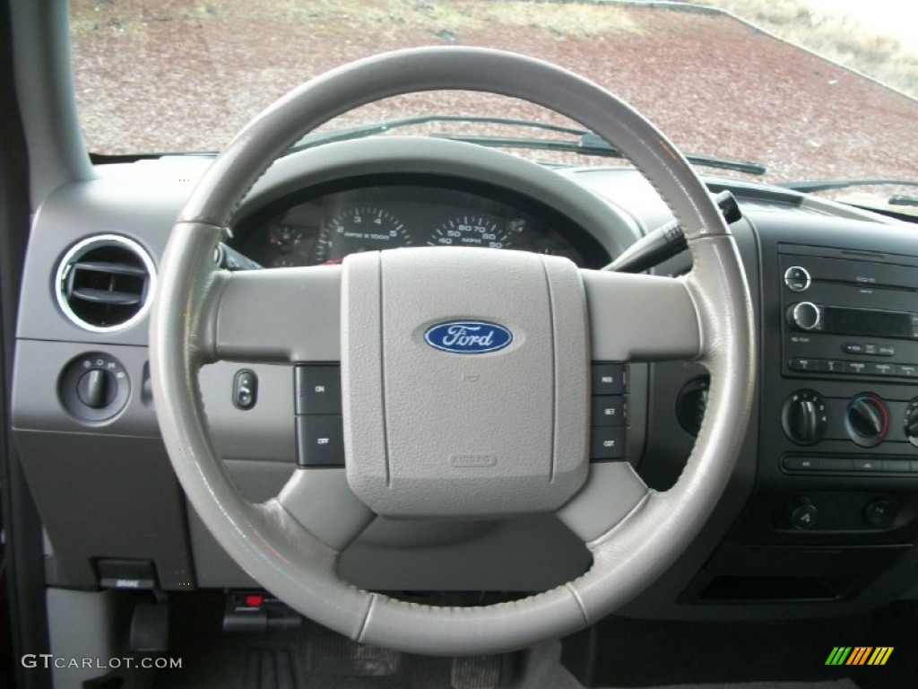 2008 Ford F150 XLT SuperCrew 4x4 Medium/Dark Flint Steering Wheel Photo #73961840