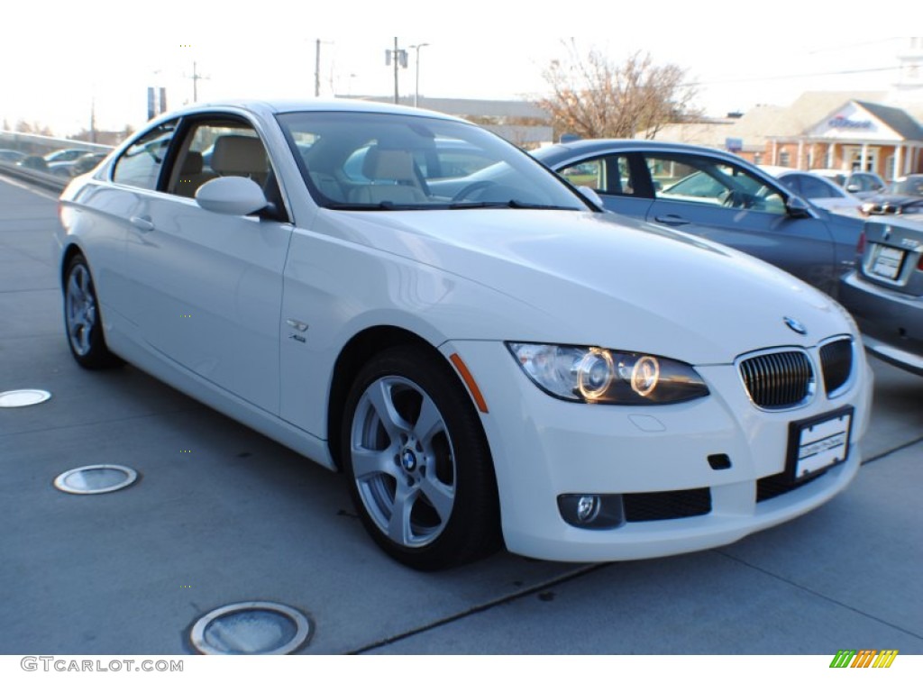 2009 3 Series 328xi Coupe - Alpine White / Cream Beige Dakota Leather photo #6