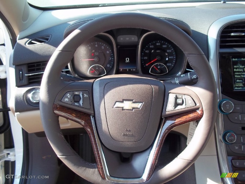 2013 Chevrolet Malibu LT Cocoa/Light Neutral Steering Wheel Photo #73963898