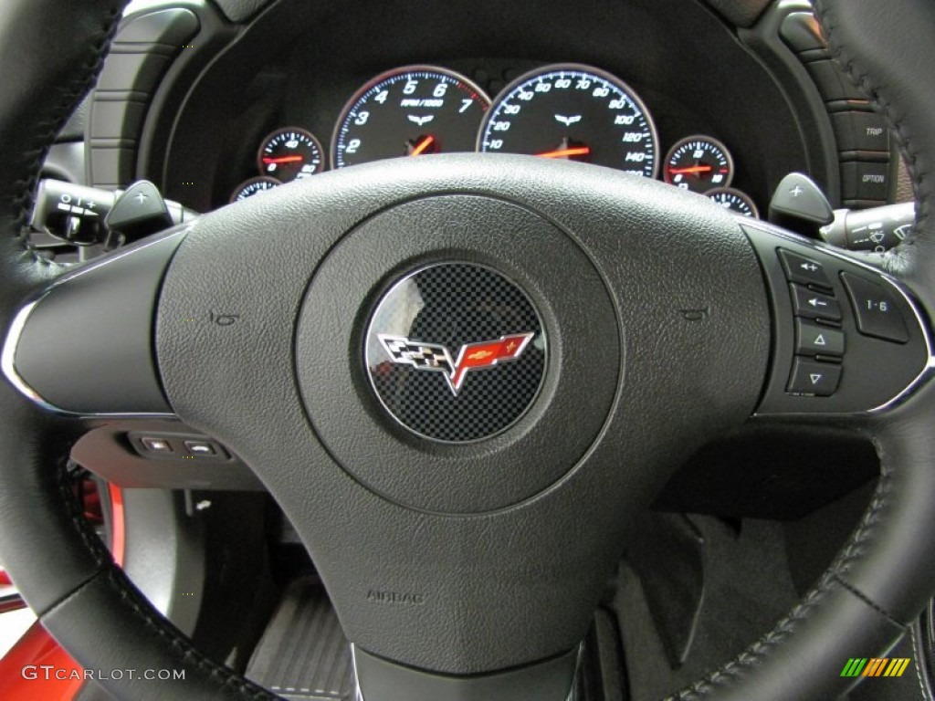 2012 Chevrolet Corvette Coupe Ebony Steering Wheel Photo #73966373