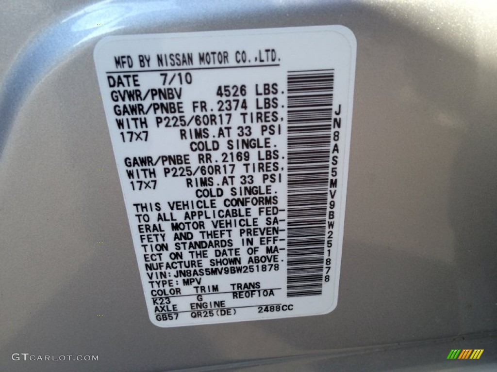 2011 Rogue SV AWD - Silver Ice Metallic / Black photo #12