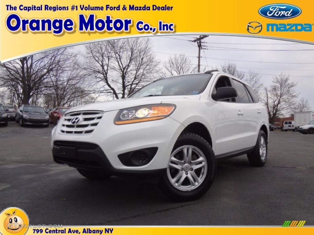 2010 Santa Fe GLS 4WD - Pearl White / Gray photo #1