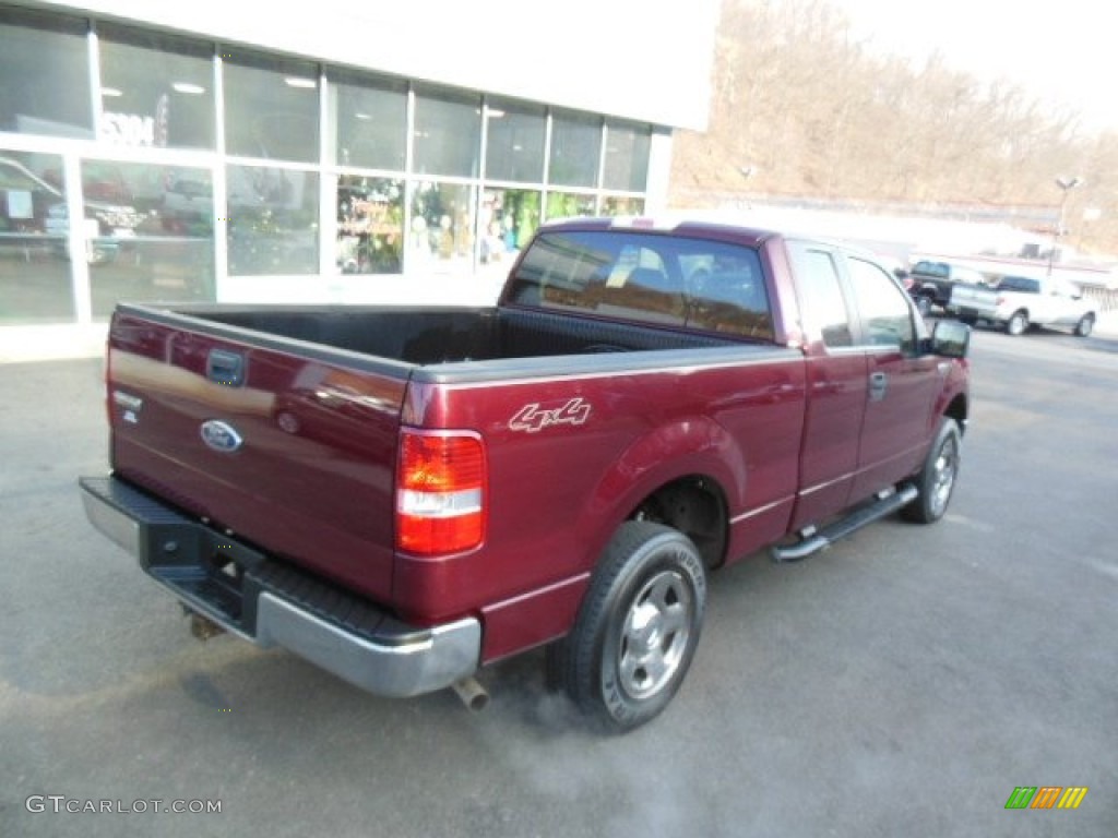 2005 F150 XLT SuperCab 4x4 - Dark Toreador Red Metallic / Tan photo #8