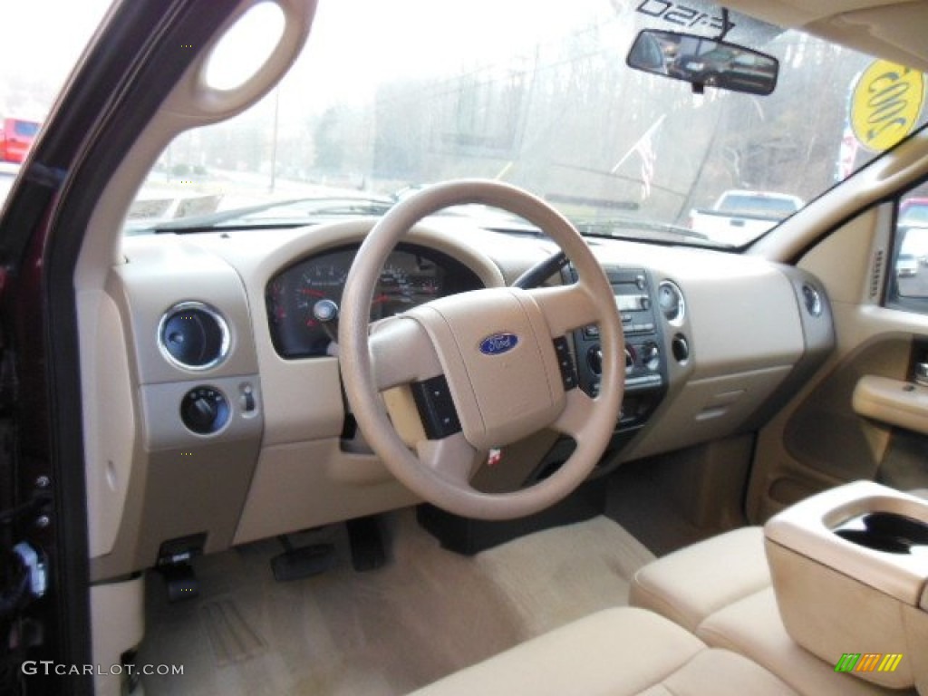 2005 F150 XLT SuperCab 4x4 - Dark Toreador Red Metallic / Tan photo #10