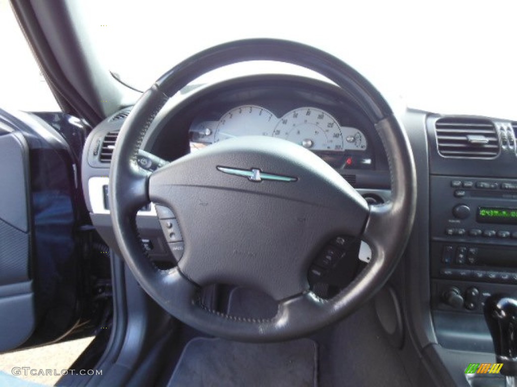 2002 Ford Thunderbird Premium Roadster Midnight Black Steering Wheel Photo #73970981