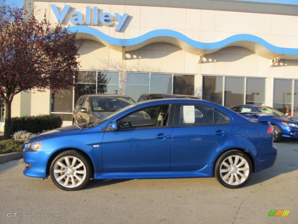 2010 Lancer GTS - Octane Blue Metallic / Black photo #2