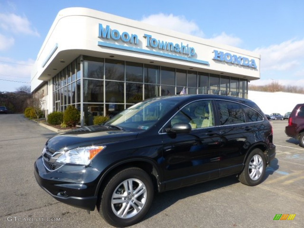 2010 CR-V EX AWD - Crystal Black Pearl / Ivory photo #1