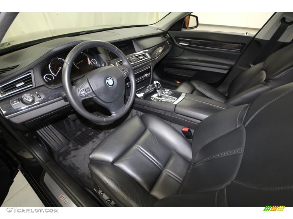 Black Nappa Leather Interior 2009 BMW 7 Series 750Li Sedan Photo #73973420