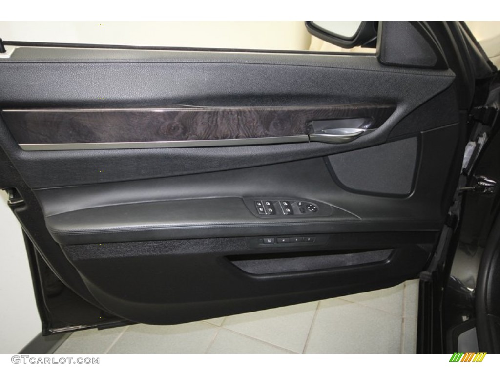 2009 BMW 7 Series 750Li Sedan Black Nappa Leather Door Panel Photo #73973444