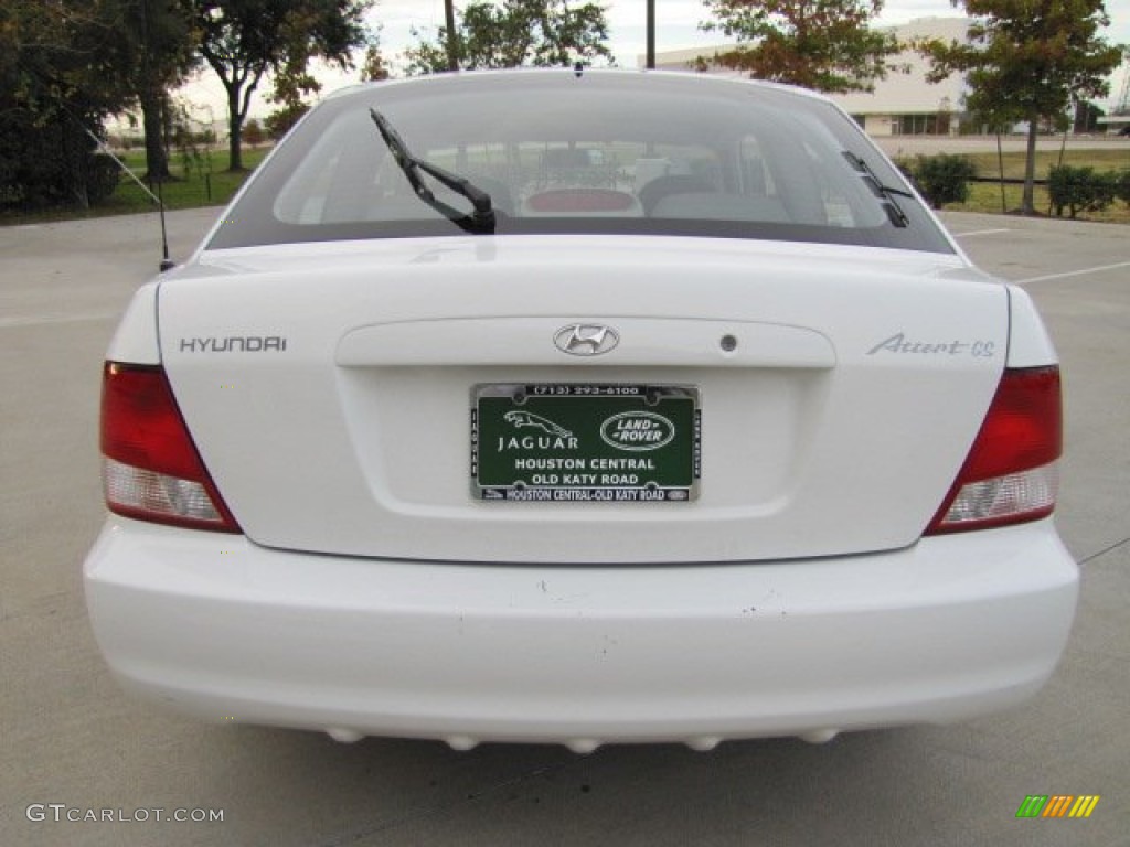 2001 Accent GS Coupe - Noble White / Beige photo #9
