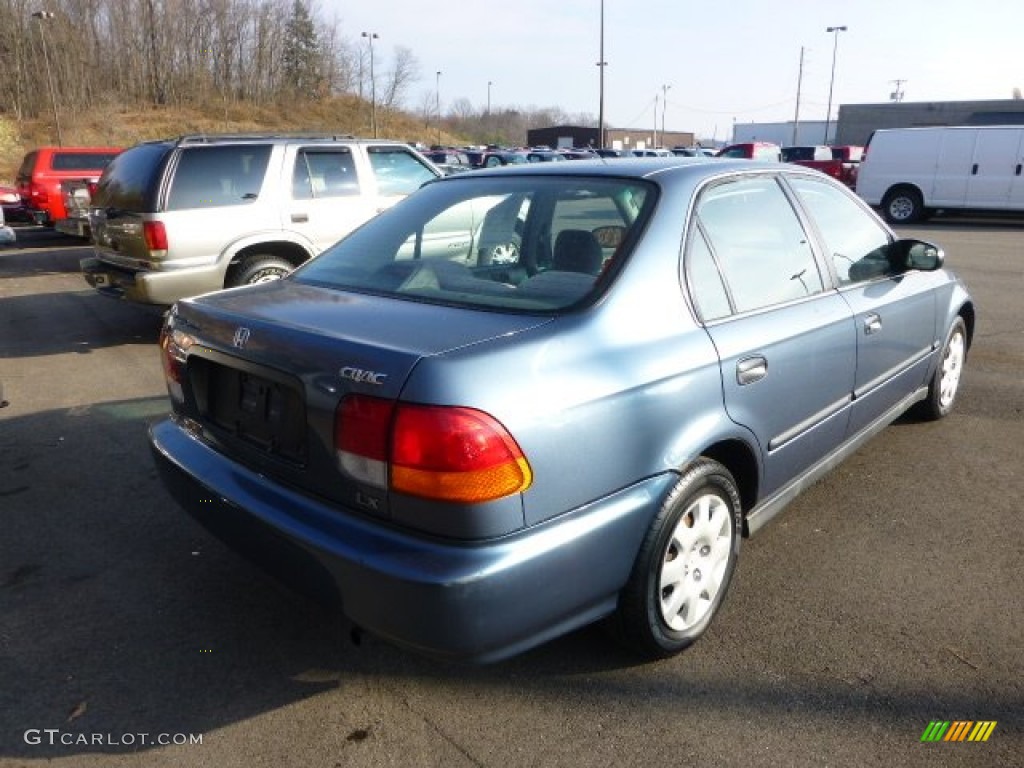 1998 Civic LX Sedan - Cyclone Blue Metallic / Gray photo #2
