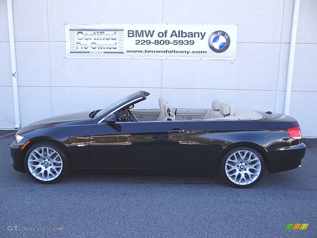 2009 3 Series 328i Convertible - Black Sapphire Metallic / Cream Beige Dakota Leather photo #1