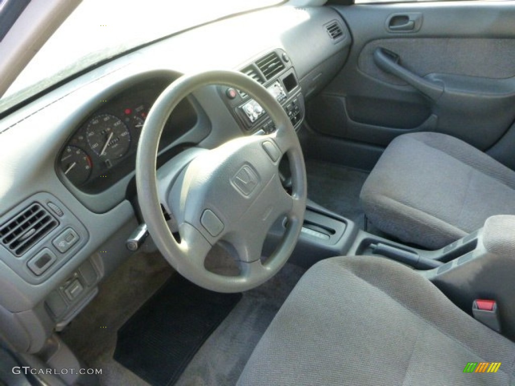 1998 Civic LX Sedan - Cyclone Blue Metallic / Gray photo #12