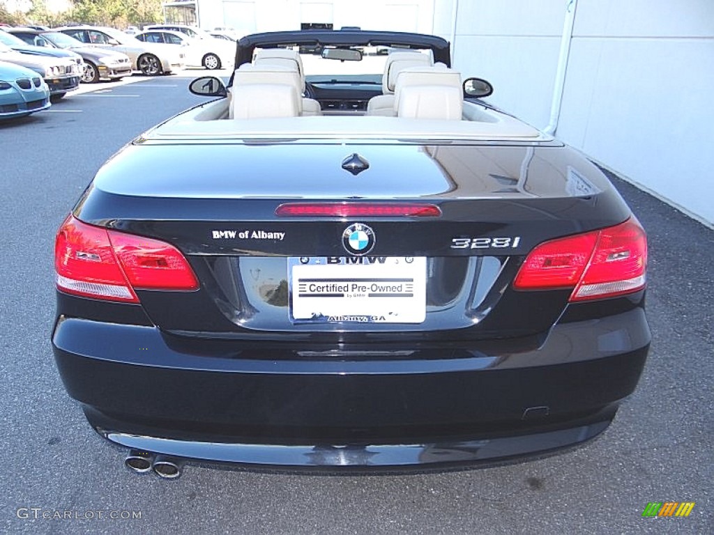 2009 3 Series 328i Convertible - Black Sapphire Metallic / Cream Beige Dakota Leather photo #8