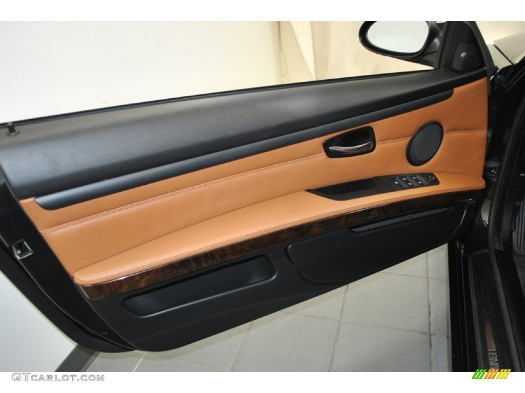 2008 BMW 3 Series 335i Convertible Saddle Brown/Black Door Panel Photo #73977679