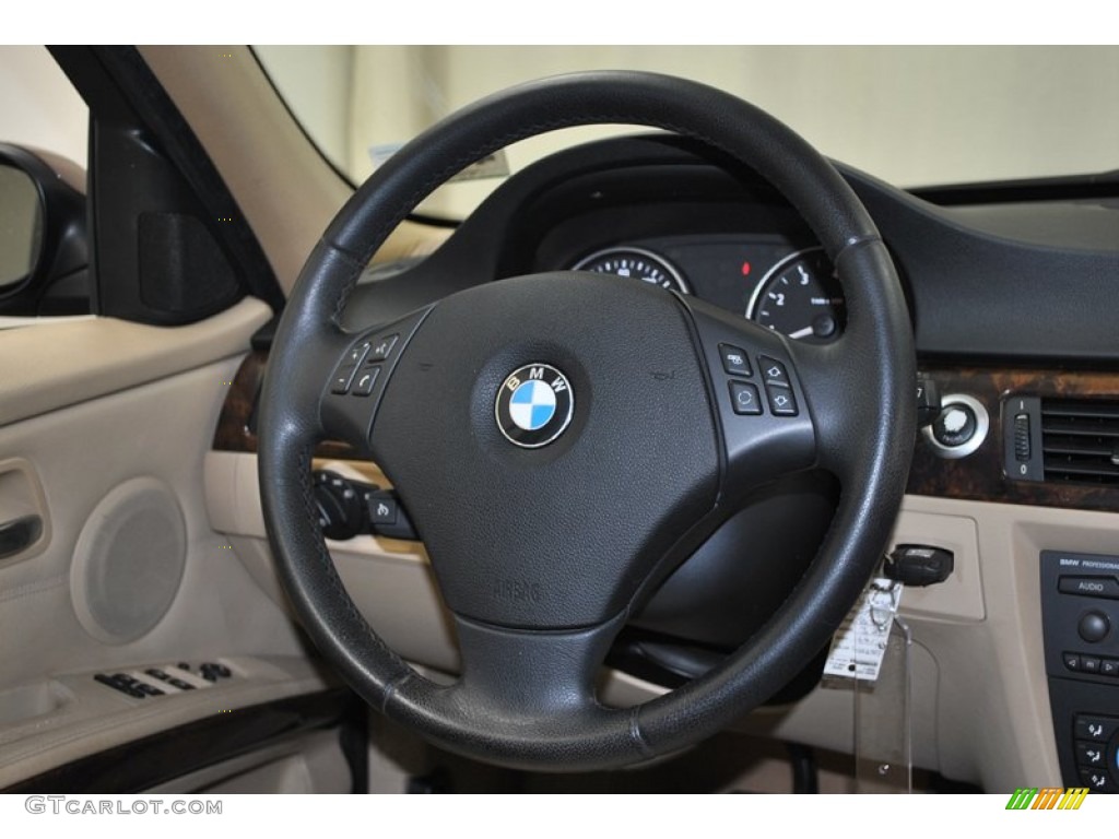 2006 BMW 3 Series 325i Sedan Beige Steering Wheel Photo #73978310