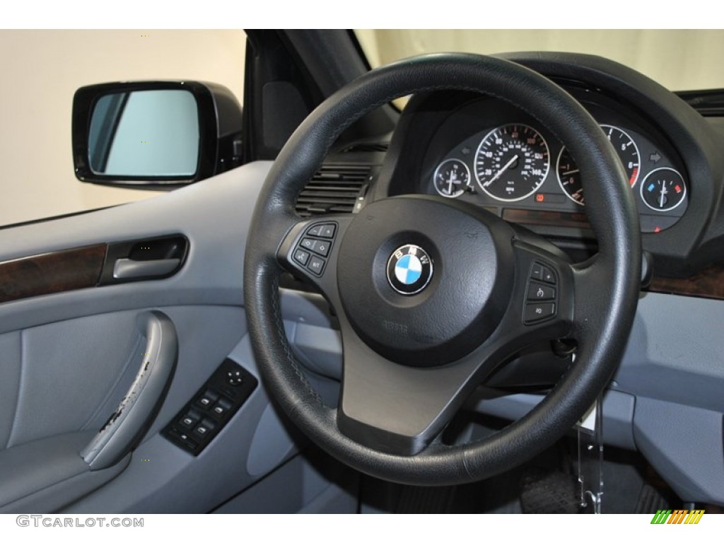 2006 BMW X5 4.4i Grey Steering Wheel Photo #73979288