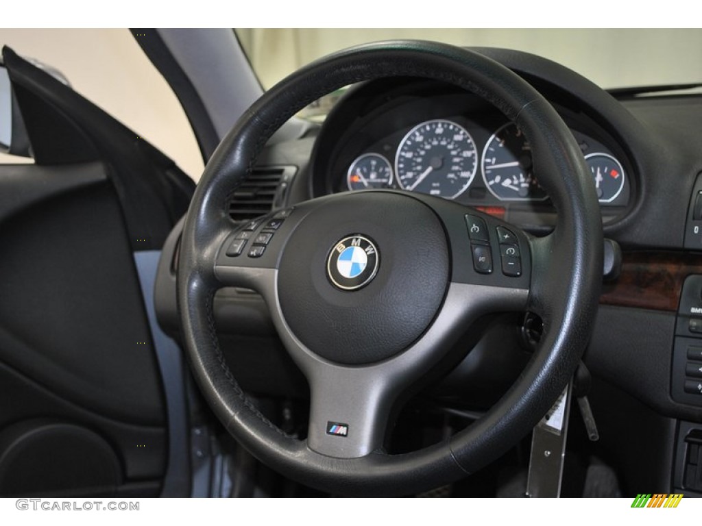 2004 BMW 3 Series 325i Coupe Black Steering Wheel Photo #73979930